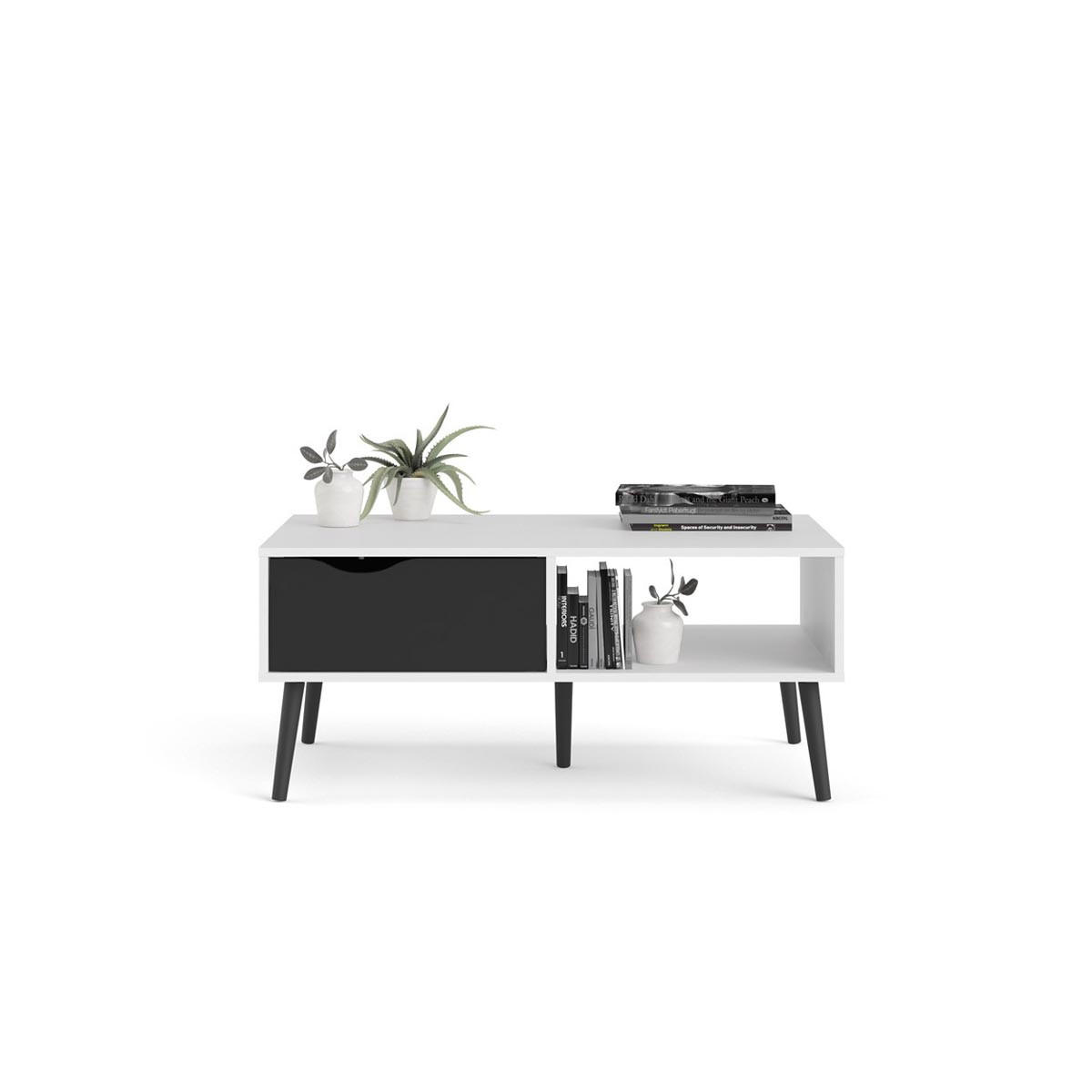 COUCHTISCH mit 1 Schublade - Weiß, Holzwerkstoff (60/99/43cm) - ebuy24