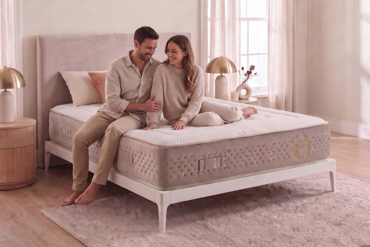 MATRATZE Grand Spring Hotel - 140X200 cm- Härtegrad H3/H4 - Beige, Textil (140/200cm) - Moonia