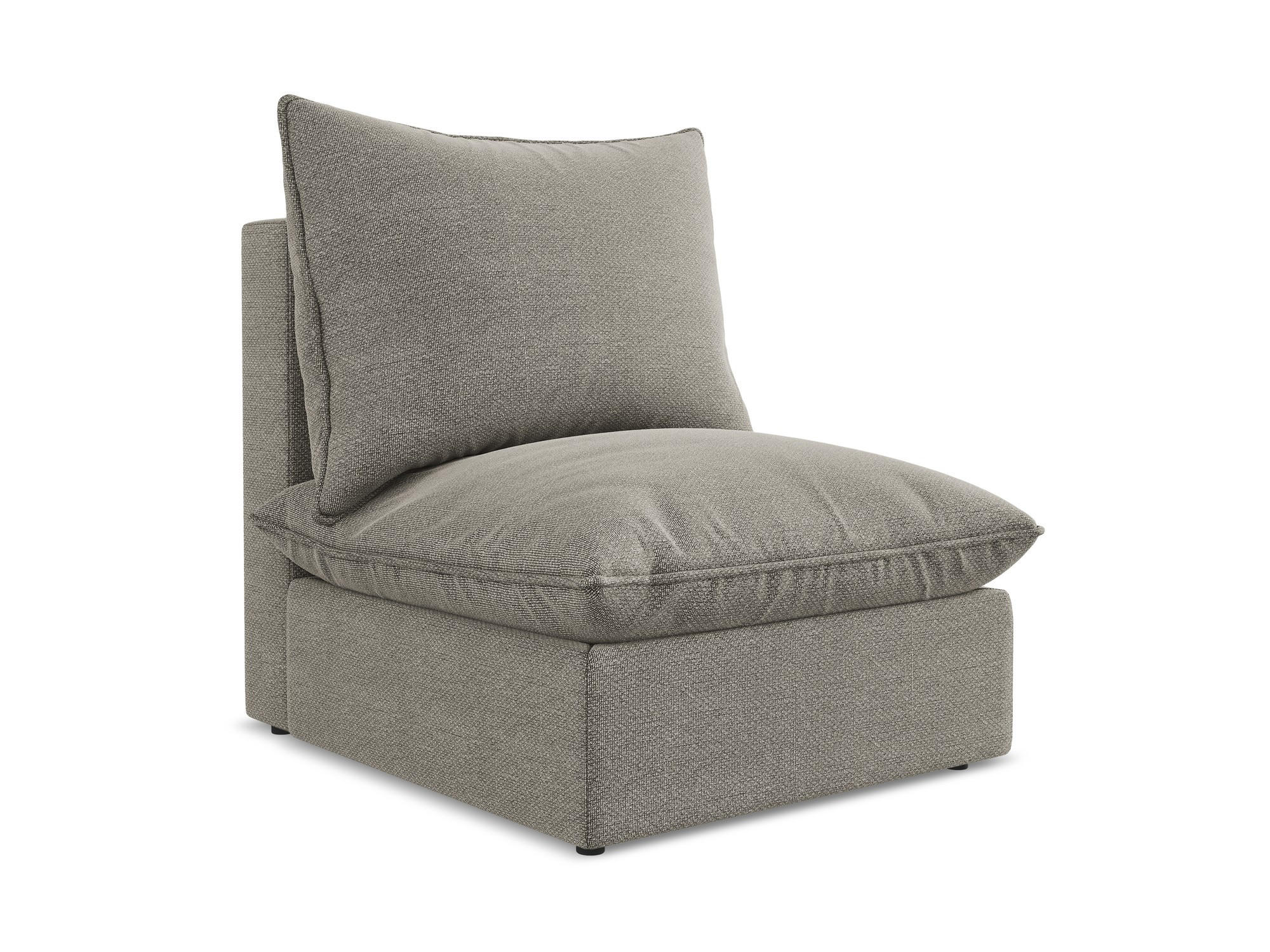 SOFAELEMENT Bouclé Stoff Grau - Schwarz/Grau, Holzwerkstoff/Kunststoff (75/77/90cm) - Makamii