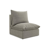 SOFAELEMENT Bouclé Stoff Grau - Schwarz/Grau, Holzwerkstoff/Kunststoff (75/77/90cm) - Makamii