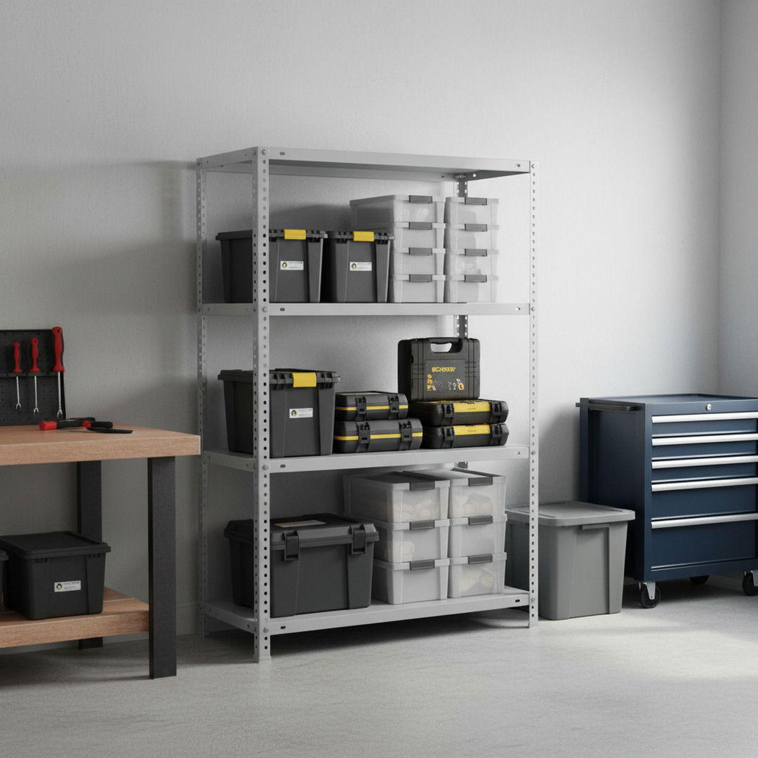 SCHRAUBREGAL PANDA MID | HxBxT 150x110x30cm | 4 Fachböden | Fachlast 90kg | Grau - Grau, Metall (110/150/30cm) - PROREGAL