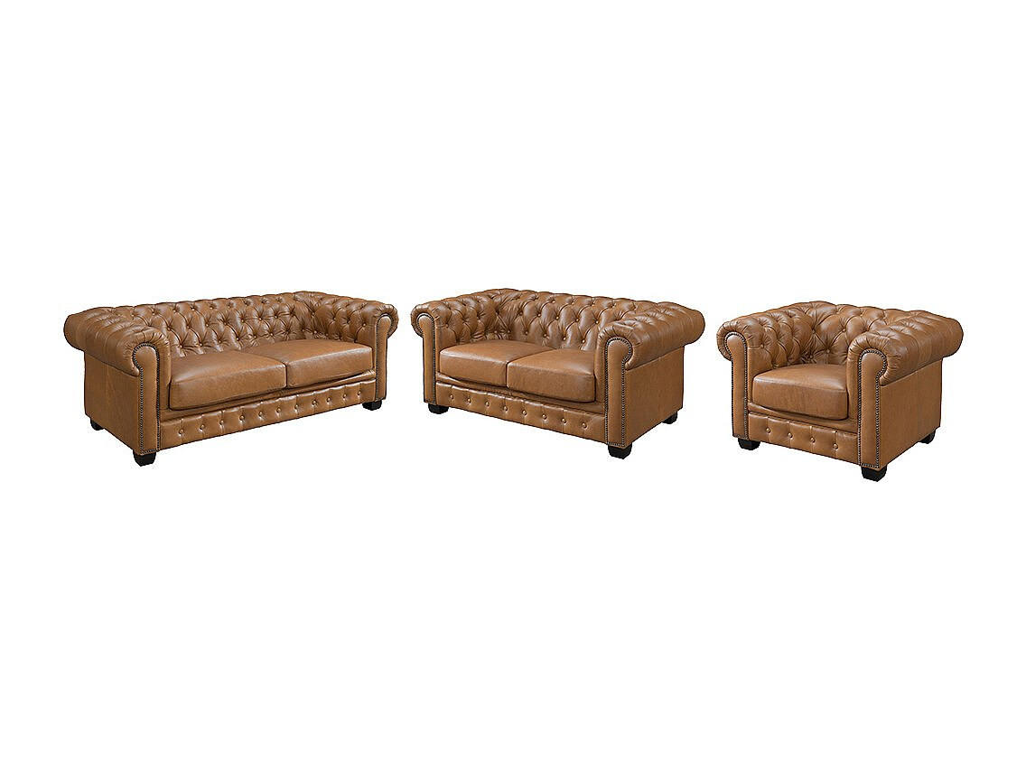 Vente-Unique Couchgarnitur Hellbraun 201x73x96 cm