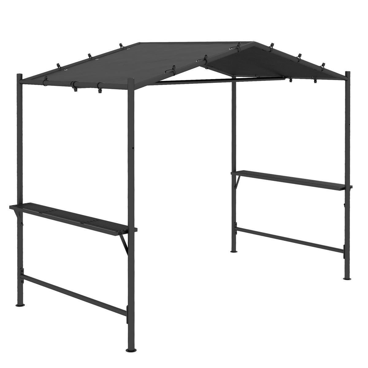 GRILLPAVILLON Stahl Dunkelgrau - Dunkelgrau, Kunststoff/Metall (149/230/277cm) - Outsunny