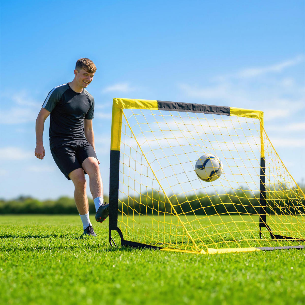 FUSSBALLTOR Fiberglas Polyester Gelb - Gelb, Textil (110/150cm) - SPORTNOW