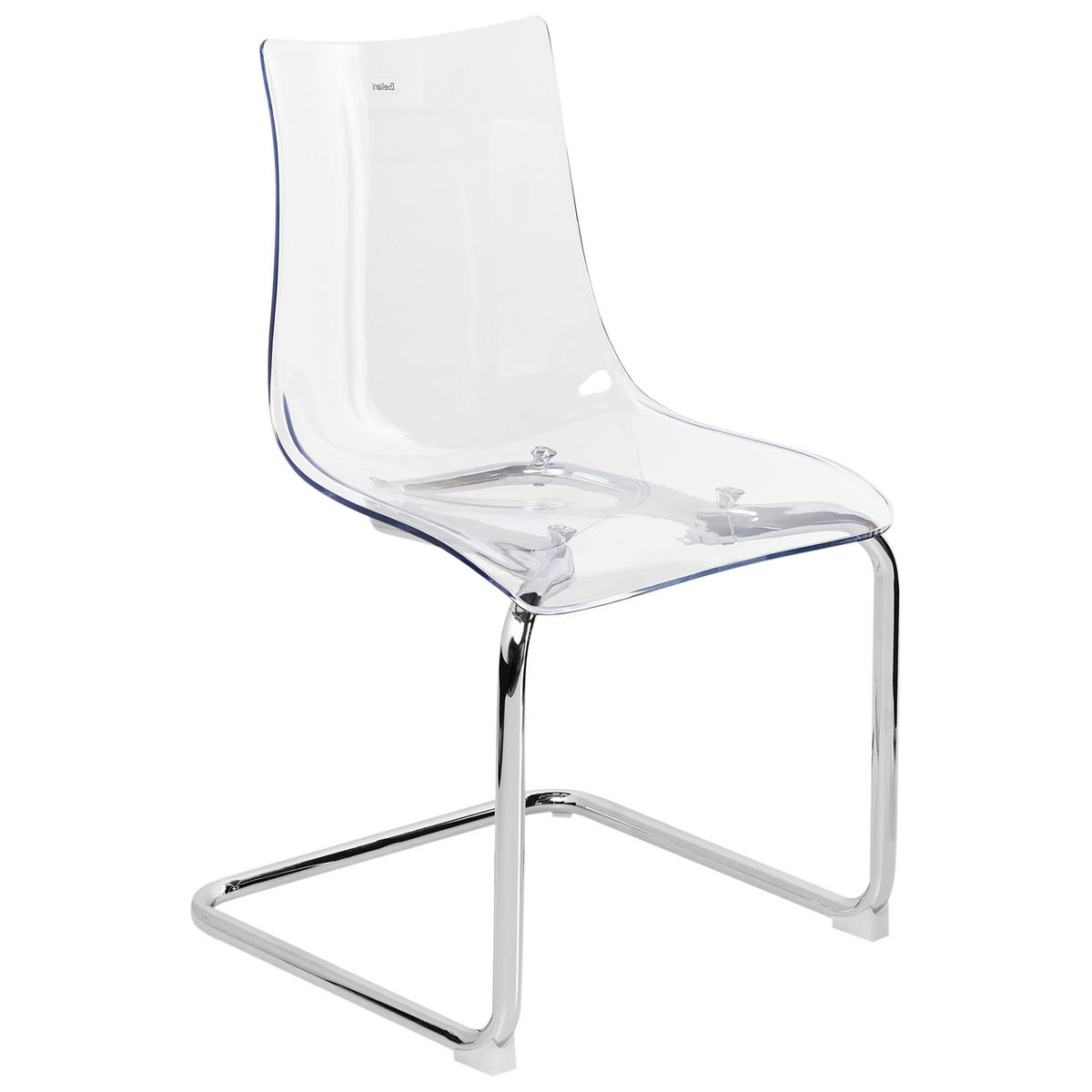 ESSZIMMERSTUHL Transparent Marshall - Transparent/Silberfarben, Kunststoff (48/81/48cm) - Beliani