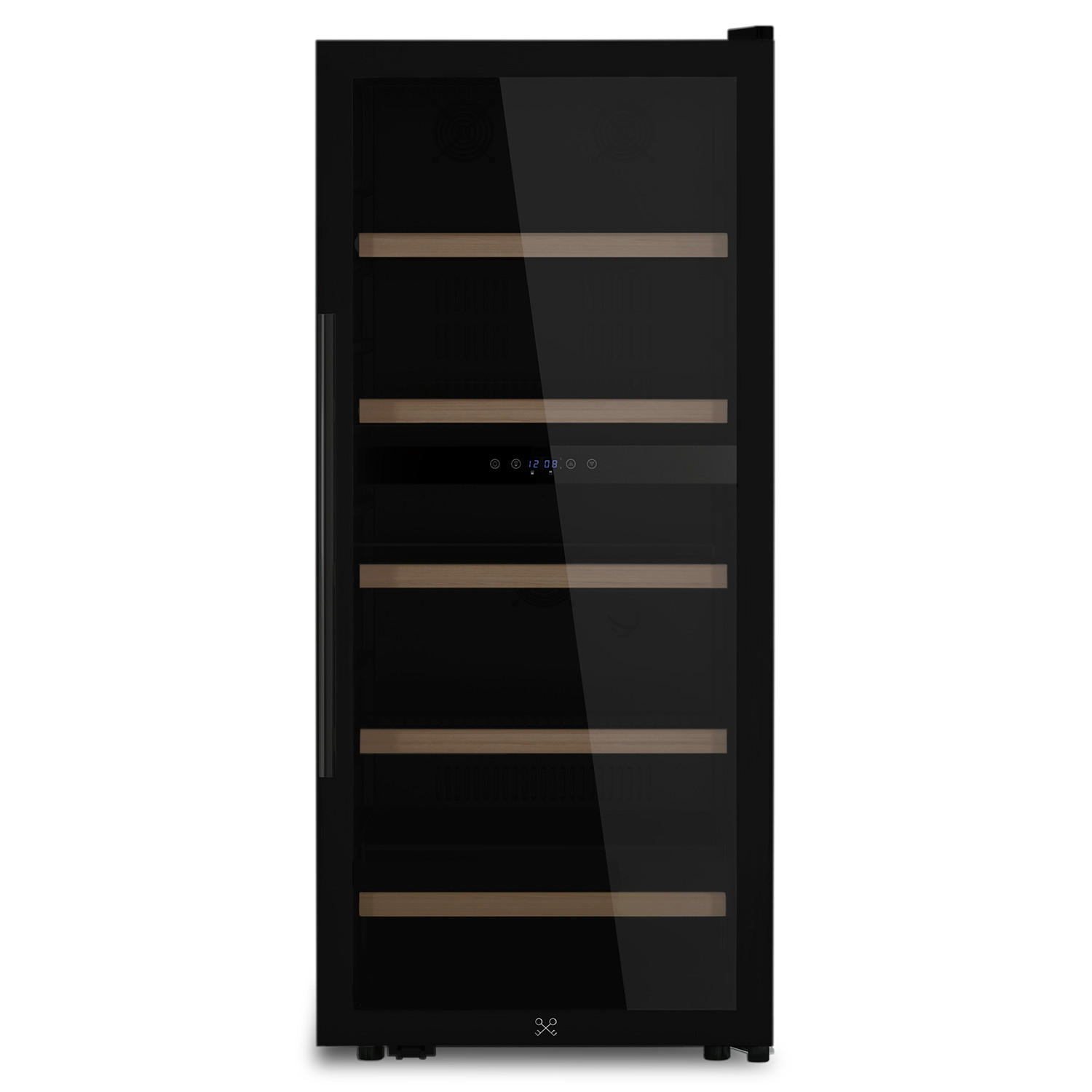 WEINKÜHLSCHRANK CAVCDB91 Schwarz, 91 Flachen, Kapazität 204L, 2 Temperaturzonen, Elegantes Design aus Edelstahl, Anti-UV, LED - Schwarz, Metall (54/124/55cm) - Les Petits Champs