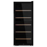 WEINKÜHLSCHRANK CAVCDB91 Schwarz, 91 Flachen, Kapazität 204L, 2 Temperaturzonen, Elegantes Design aus Edelstahl, Anti-UV, LED - Schwarz, Metall (54/124/55cm) - Les Petits Champs