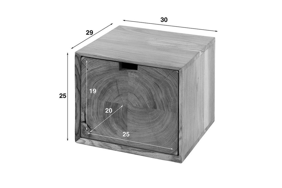 NACHTTISCH GAPRO Holz Akazie - Zwetschgeholzfarben, Holz (30/25/29cm) - KAWOLA
