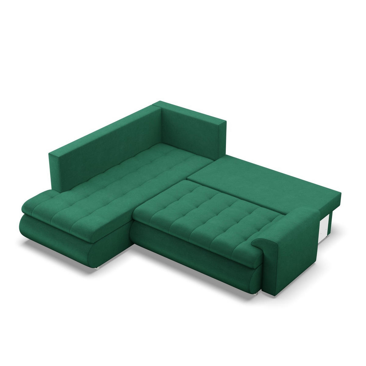ECKSOFA LINKS MIT SCHLAFFUNKTION FORESTA, Dunkelgrün - Dunkelgrün, Textil (230/200cm) - Mebligo