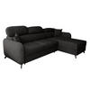 ECKSOFA L Form Ribella 5 Grafit 265/180/100 cm Rechts mit Schlaffunktion - Schwarz, Textil/Metall (265/180cm) - AX Living