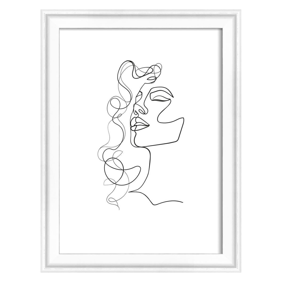 BILDERRAHMEN Silhouette Holzrahmen, 13x18 cm, Weiss - Weiß, Holzwerkstoff (14.2/19.2cm) - walther design