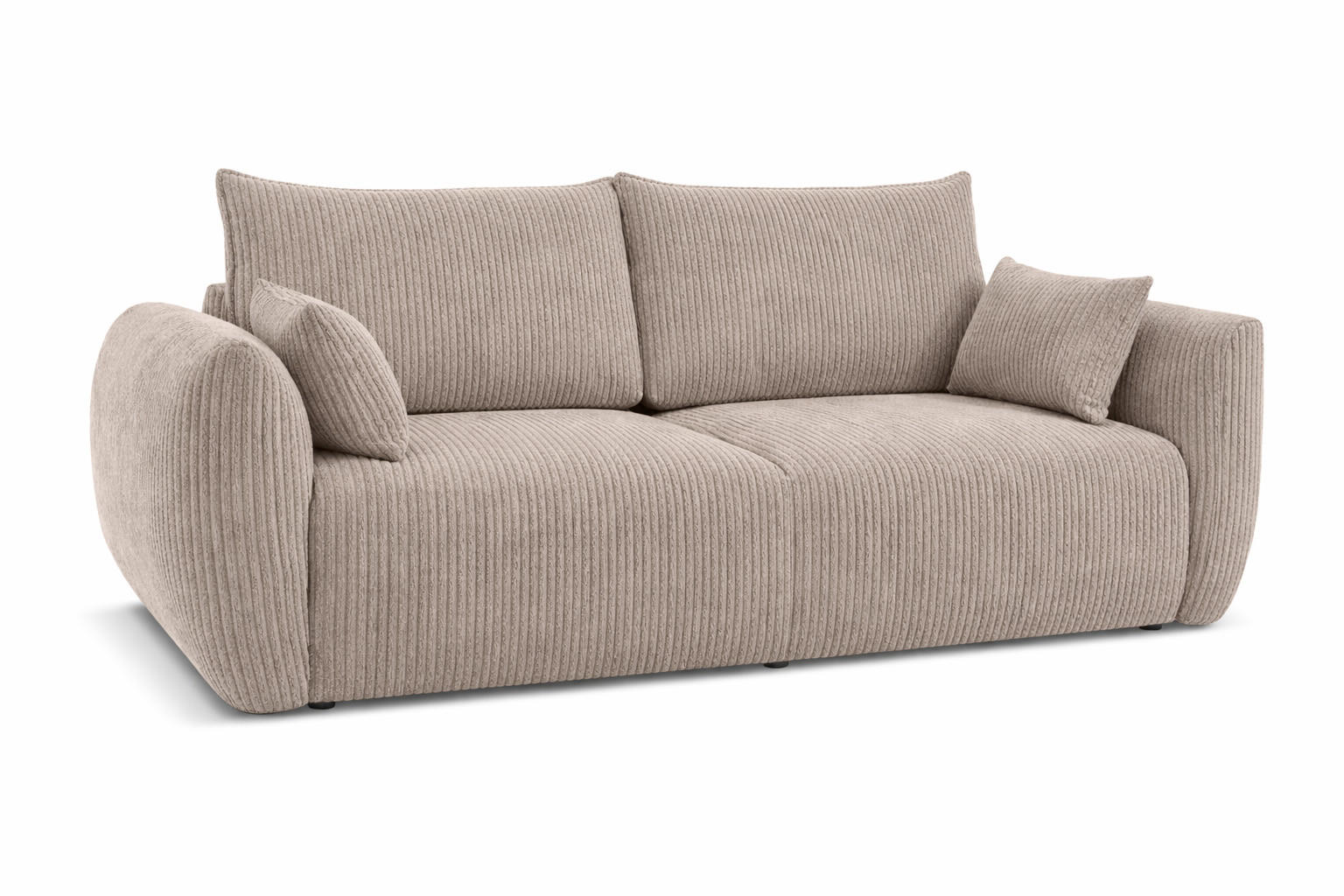 SOFA Mit Schlaffunktion Und Bettkasten, Cordstoff Poso, Dunkelbeige, Zephira - Beige, Holz (238/87/102cm) - Kaiser Möbel
