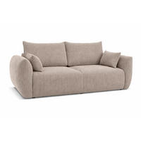 SOFA Mit Schlaffunktion Und Bettkasten, Cordstoff Poso, Dunkelbeige, Zephira - Beige, Holz (238/87/102cm) - Kaiser Möbel