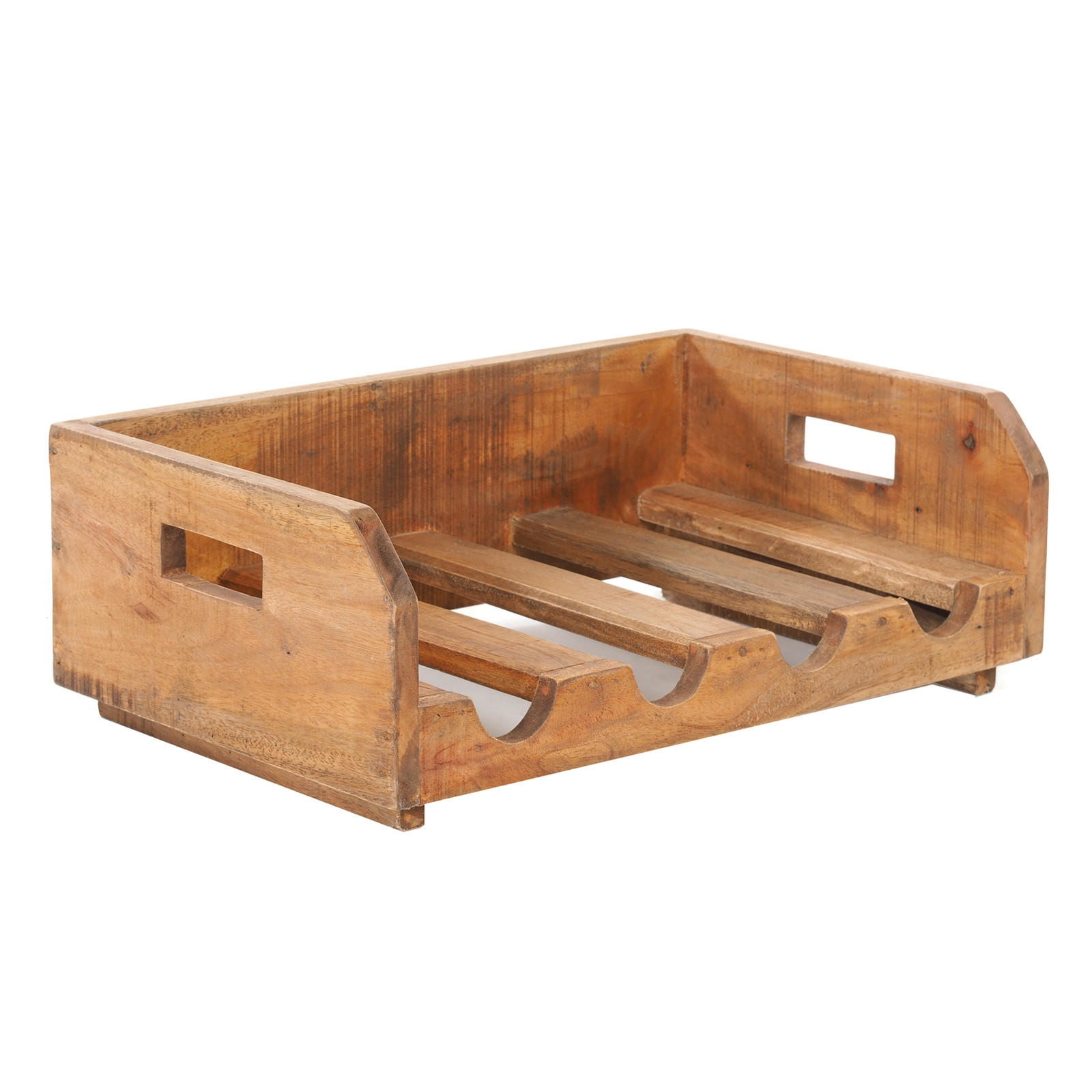 FLASCHENREGAL BUILDER Recyclingholz, für 4 Flaschen, stapelbar naturfarben - Naturfarben, Holz (46/15/30cm) - DESIGN DELIGHTS