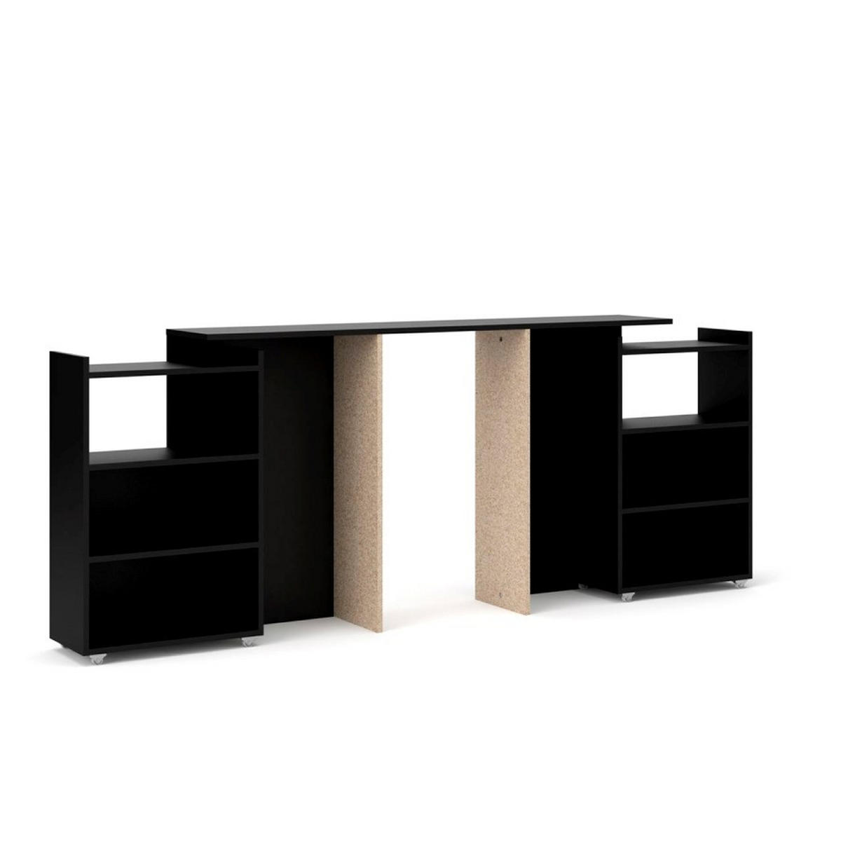 KOPFENDE, Nada, Schwarz, Spanplatte foliert, 165 x 26 x 80 cm - Schwarz, Holzwerkstoff (165/80/26cm) - ebuy24