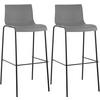 BARHOCKER 2er Set Kunststoff Grau - Schwarz/Grau, Kunststoff/Metall (43/100/48cm) - CLP