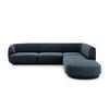 ECKSOFA rechts Miley aus Chenille-Stoff königsblau 6 Sitzplätze - Blau, Textil (248/255cm) - Micadoni