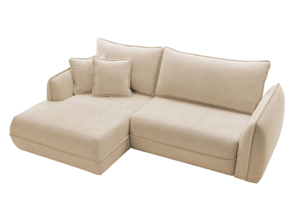 ECKSOFA Moho, Seite: Links - Beige/Schwarz, Holz/Kunststoff (254/162cm) - MIRJAN24