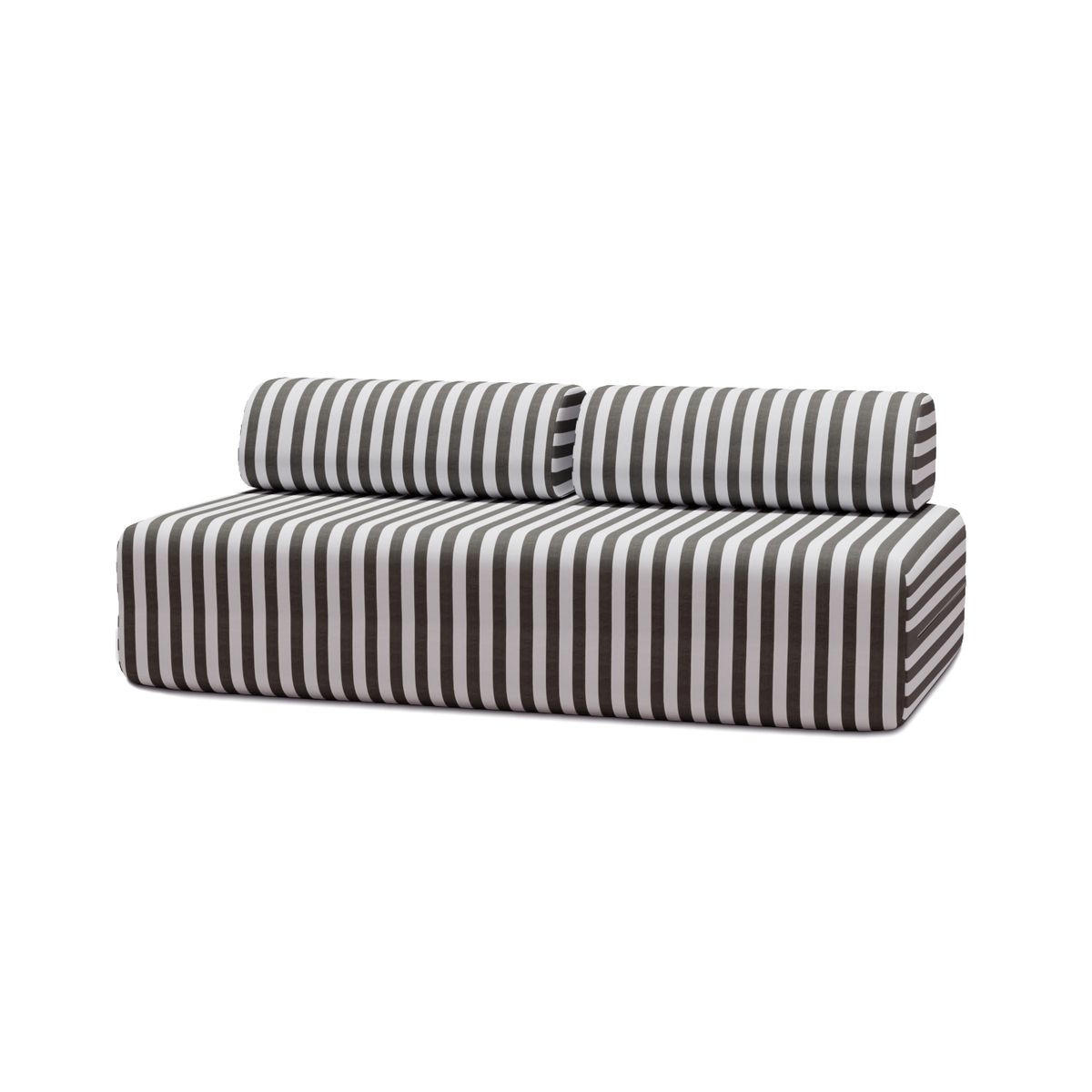 2-3-SITZER-GARTENSOFA mit Streifen in Weiß und Anthrazitgrau - Anthrazit, Textil (95/70.5/190cm)