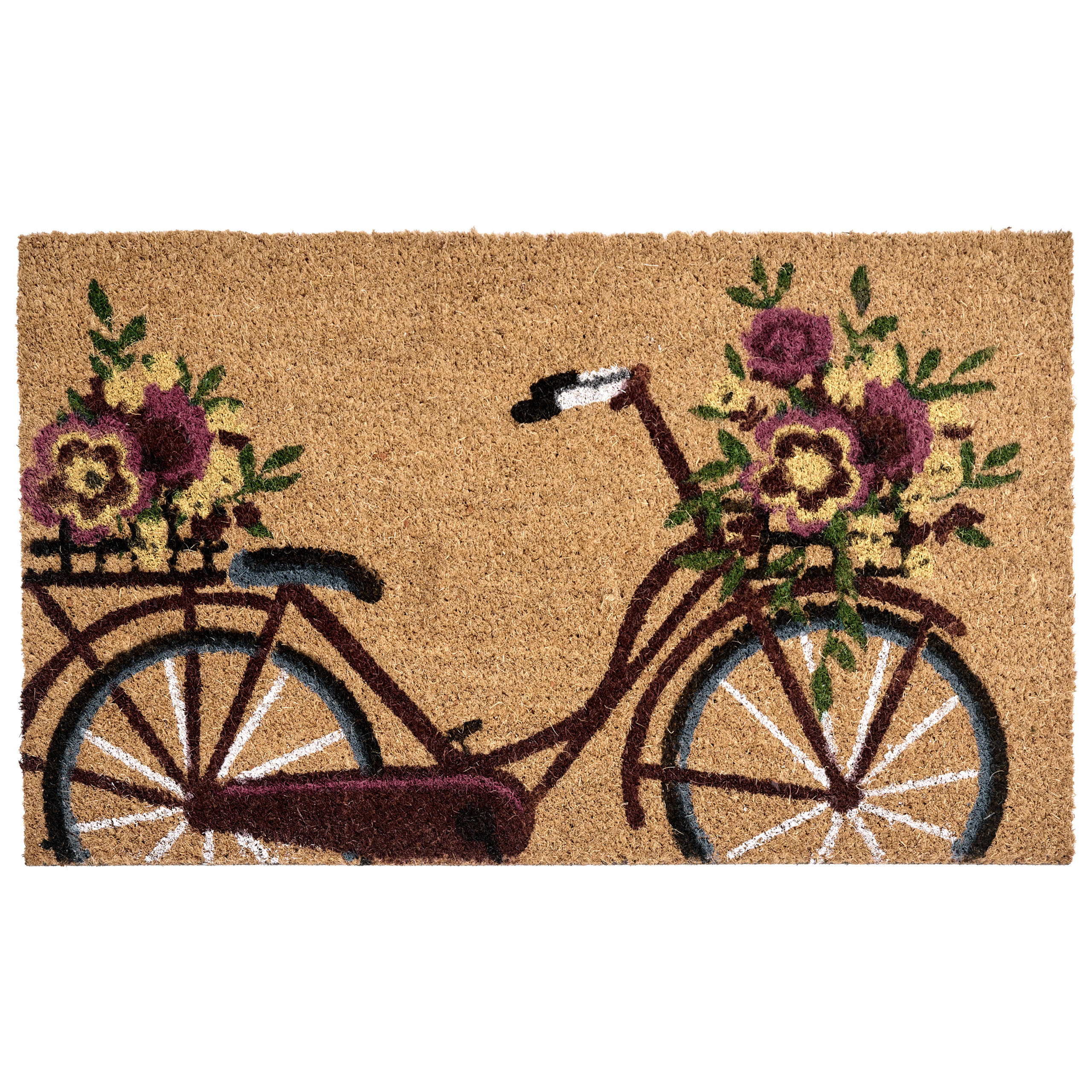 FUSSMATTE Naturfarben 40/60 cm Fahrrad Kokosfasern Avak - Naturfarben, Textil (40/60cm) - Beliani