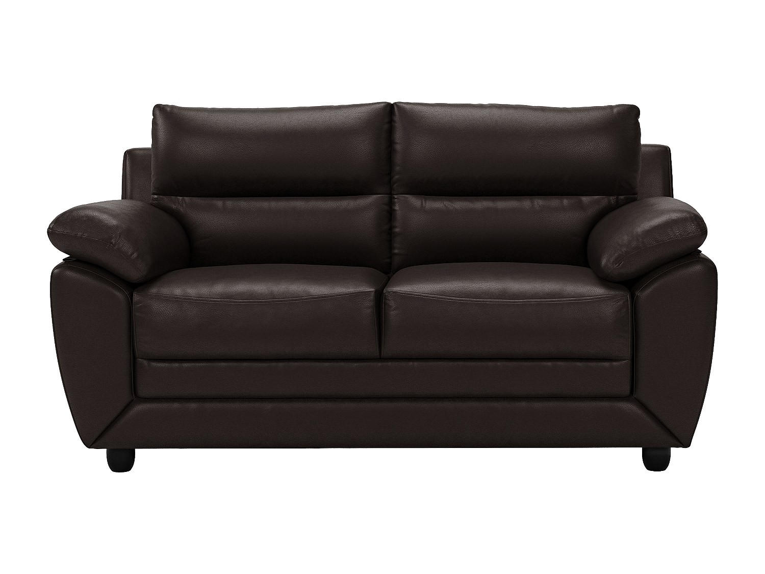 SOFA ohne Schlafmöglichkeit - 2 Personen - Kunstleder - Schokoladenbraun - Braun, Leder (163/88/82cm) - Vente-Unique