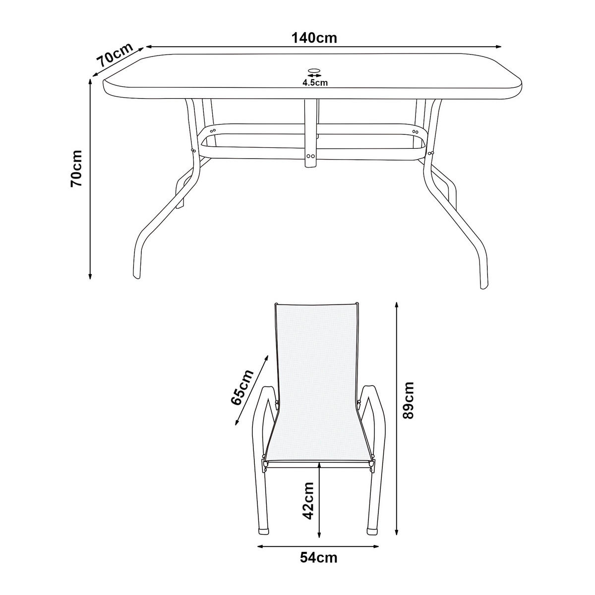 GARTENMÖBEL-SET 7 TLG. Aradeo - Schwarz, Textil/Metall - casa.pro