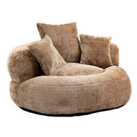 SITZSACK mit Armlehnen 108 x 108 x 52 cm Chenille Coffee - Braun, Kunststoff (108/52/108cm) - Beauniv