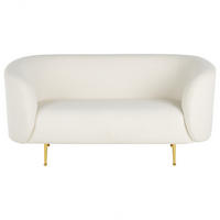 2-SITZER-SOFA Polyester Weiß Loen - Weiß, Textil (155/79/70cm) - Beliani