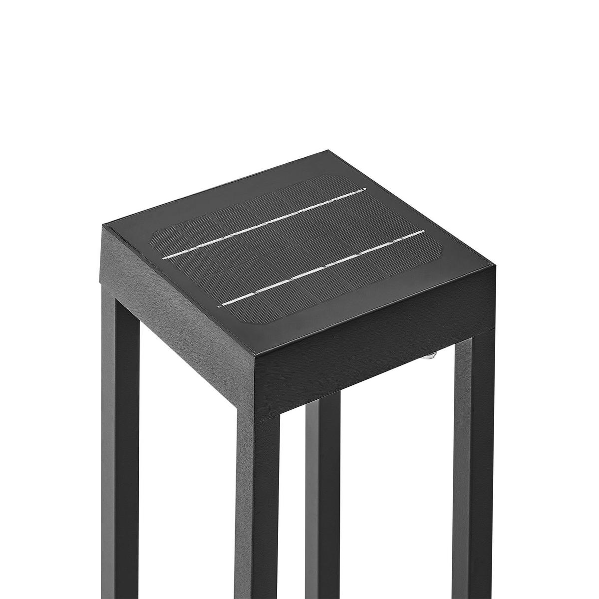 SOLAR-LED-POLLERLEUCHTE Schwarz Selway - Schwarz, Metall (15/15/60cm) - Beliani