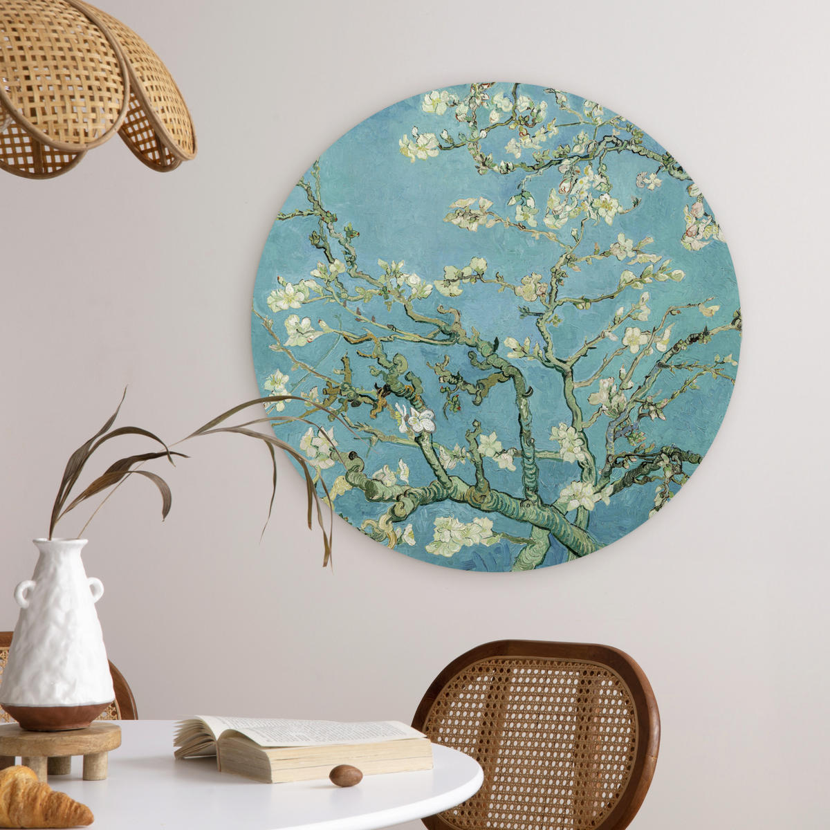 WANDBILD Van Gogh - Mandelblüte - Alte Meister - Kunst - Vintage 60x60 cm - Pastellblau, Kunststoff (60/60cm) - MuchoWow