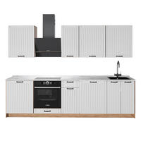 KUCHYNKA Fame-Line, Biely vidiecky dom/Dub Goldkraft, 280 cm, AP Marble - biela/dub medový, kompozitné drevo (280/82/60cm) - Vicco