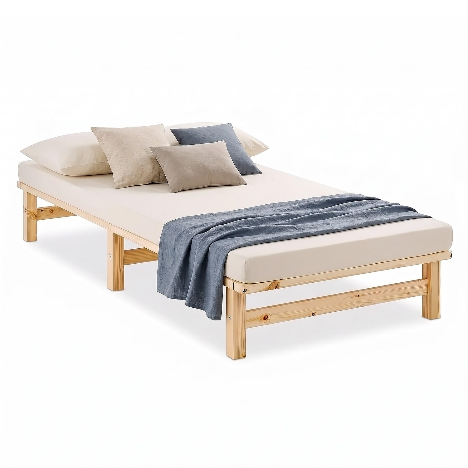 HOLZBETT 100/200 cm natur - Braun, Holz (100/200cm) - Homestyle4u