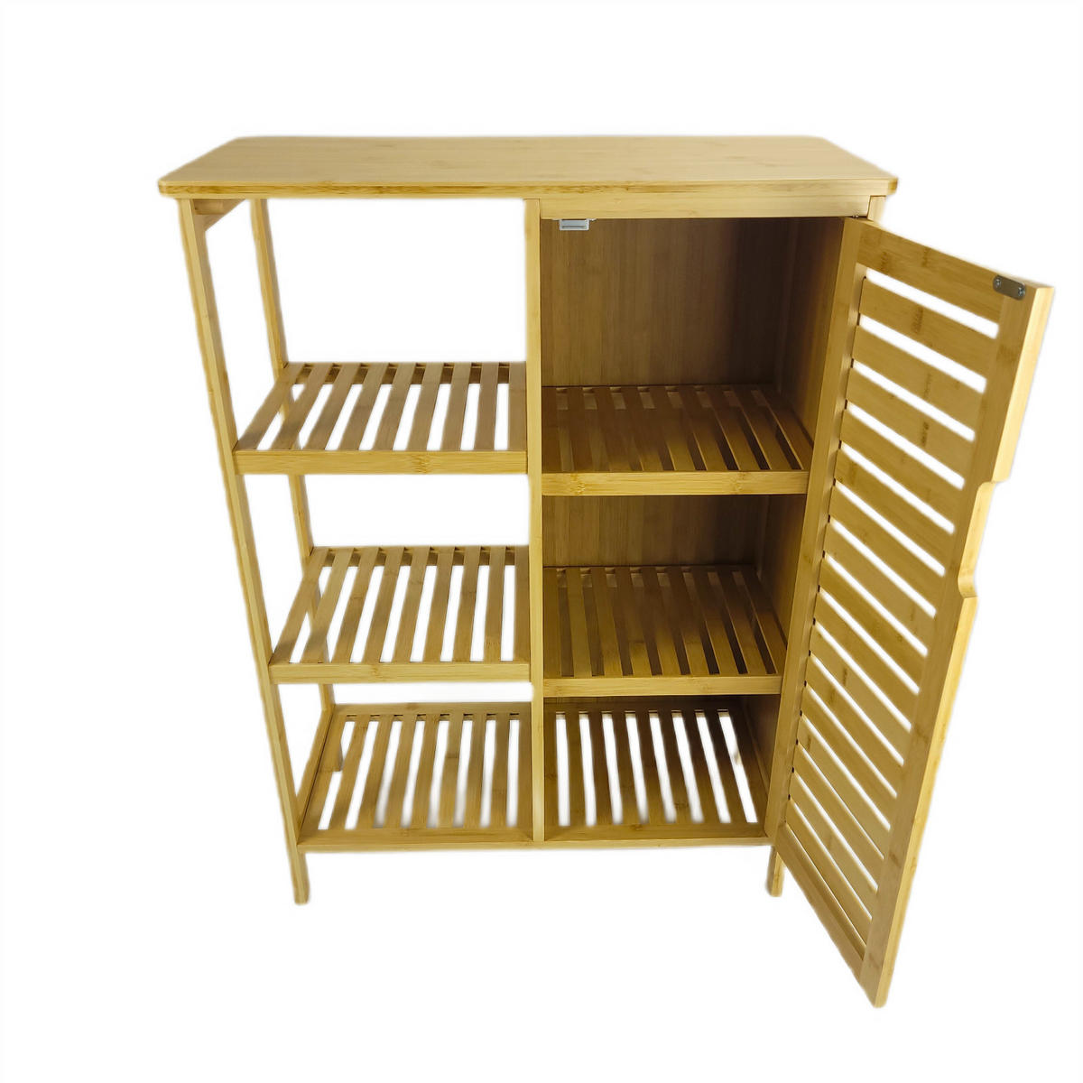 REGALSCHRANK Bambus Naturfarbe mit 6 Ablagen 66/33/87,5 cm - Naturfarben, Holz (66/87/33cm) - Begryf