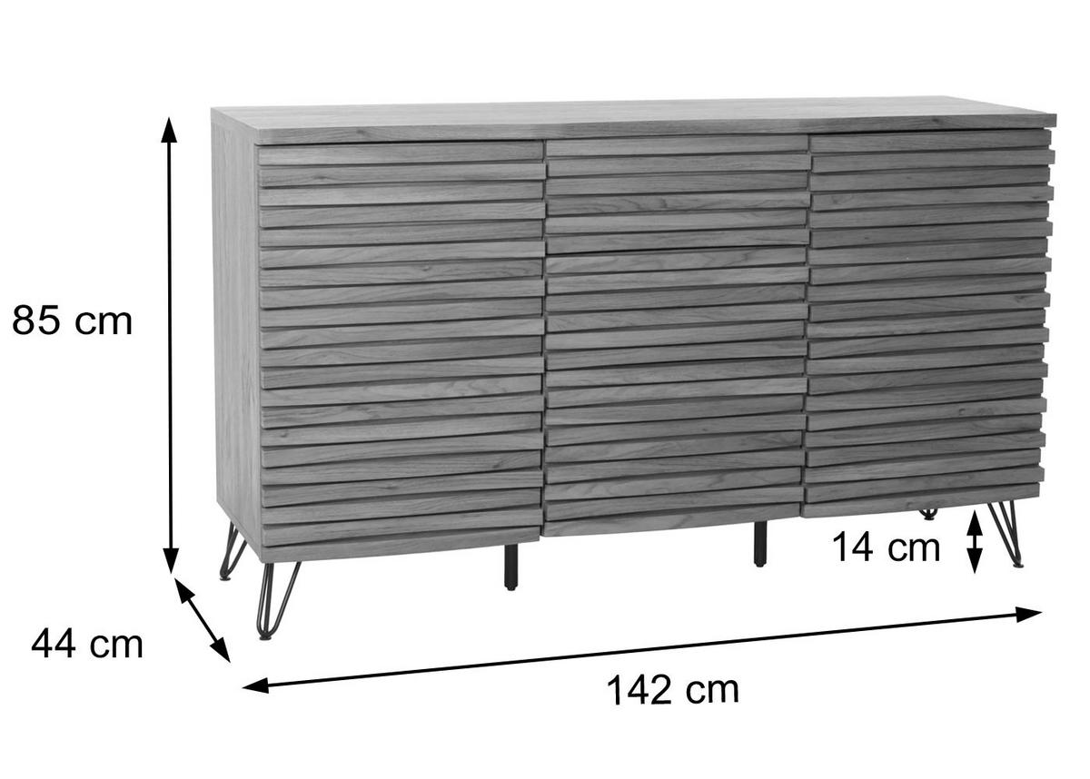 SIDEBOARD Walnuss Dekor - Walnussfarben, Holzwerkstoff (142/85/44cm) - MCW
