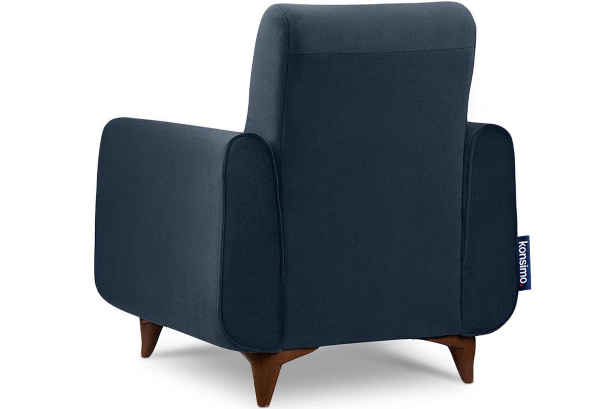 SESSEL GUSTAVO mit Armlehnen, blau - Blau/Braun, Holz/Holzwerkstoff (83/95/92cm) - KONSIMO®