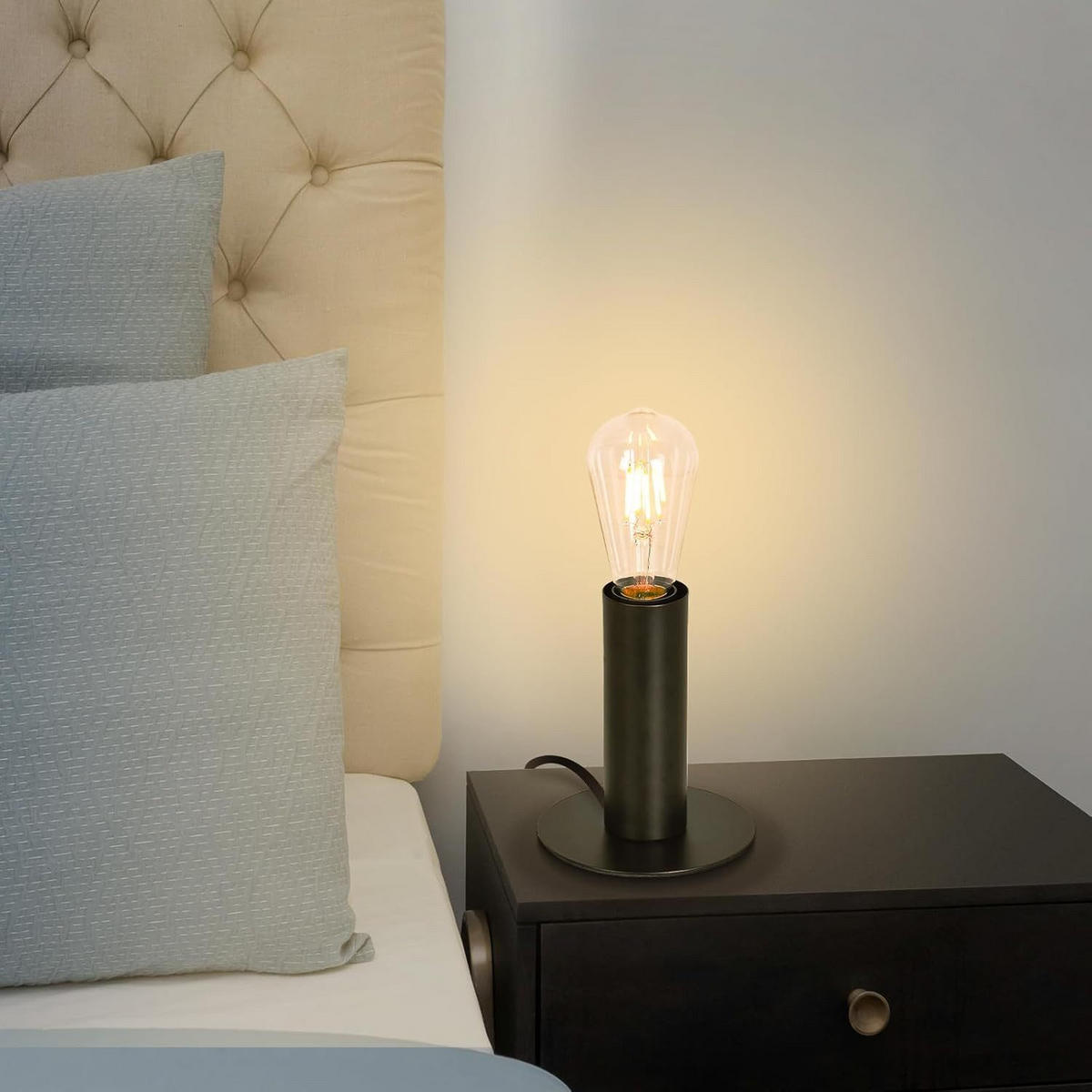 TISCHLAMPE Calista 13/13/15 cm - Schwarz, Metall (13/13/15cm) - ZMH