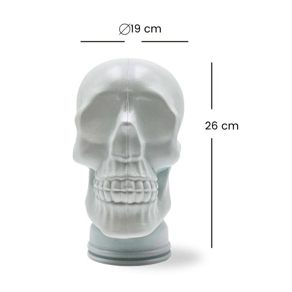 KOPFHÖRERSTÄNDER TOTENKOPF Glas M02 weiss - Weiß, Glas (19/26/19cm) - DESIGN DELIGHTS