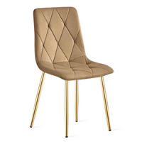 ESSZIMMERSTUHL TYRA brauner Sitz, goldene Beine - Goldfarben/Braun, Textil (44.5/87/54.5cm) - Valora
