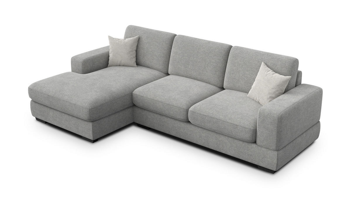 ECKSOFA OTTO 4-Sitzer, grau - Schwarz/Grau, Holz/Textil (279/159cm) - Courtois Laville