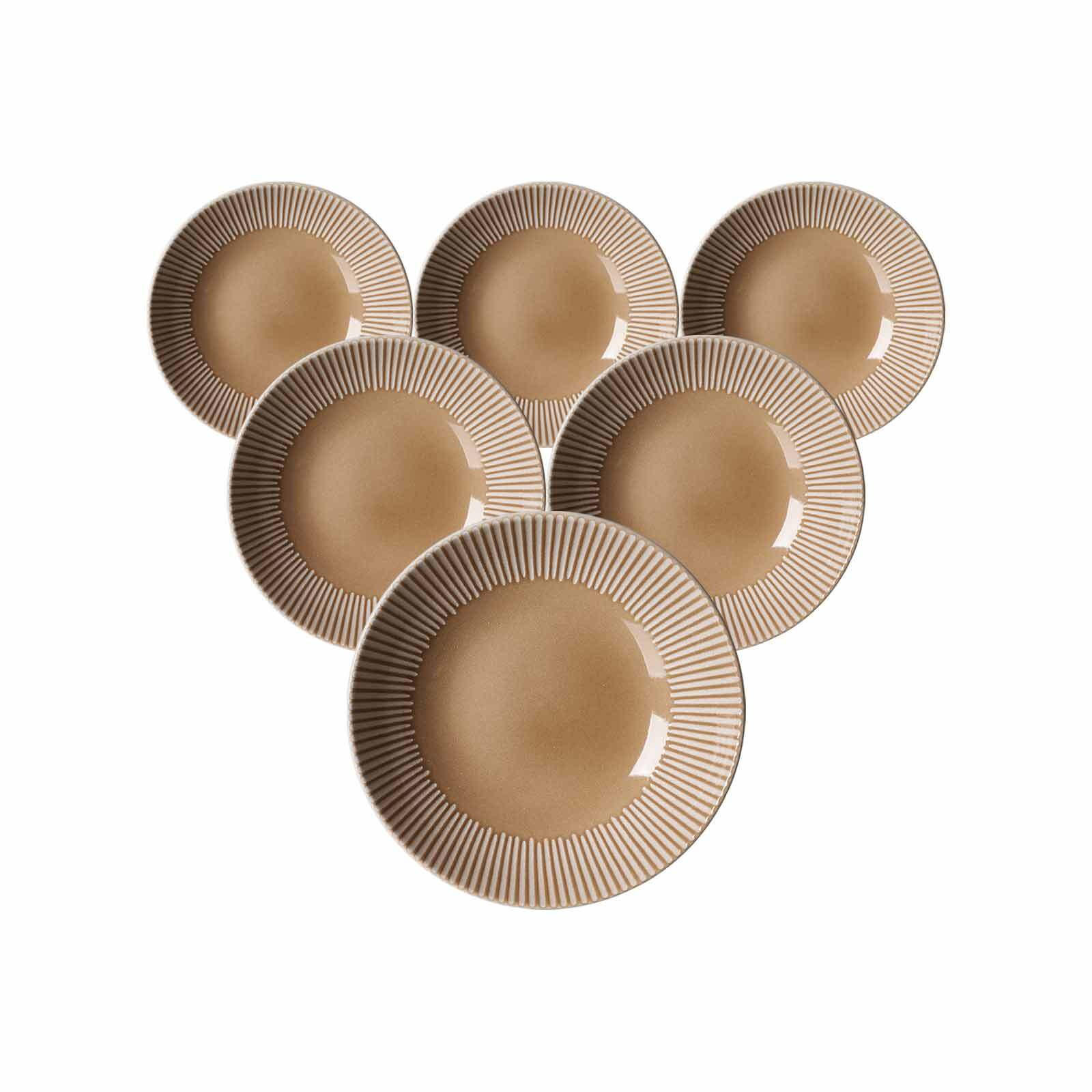 SUPPENTELLER Banda Beige ø 20 cm 6er Set - Beige, Keramik (20cm) - Ritzenhoff Breker