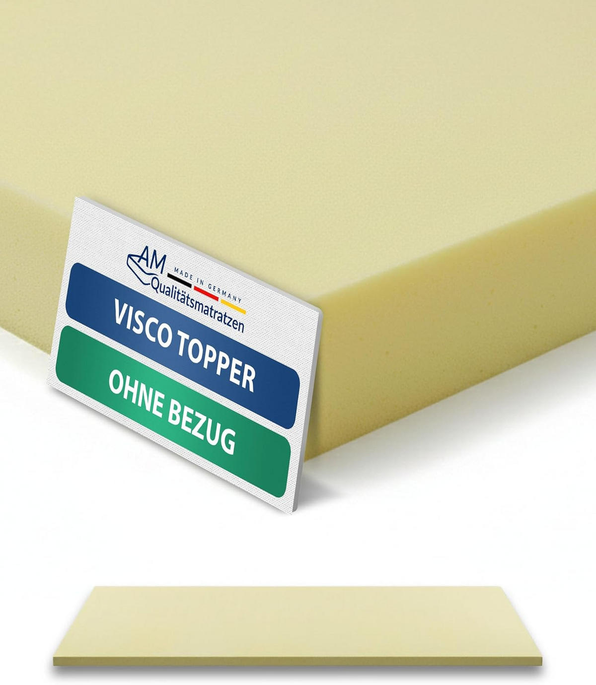 VISCO TOPPER ohne Bezug 180/200 cm - 4cm Höhe - Gelb, Textil (180/200cm) - AM Qualitätsmatratzen
