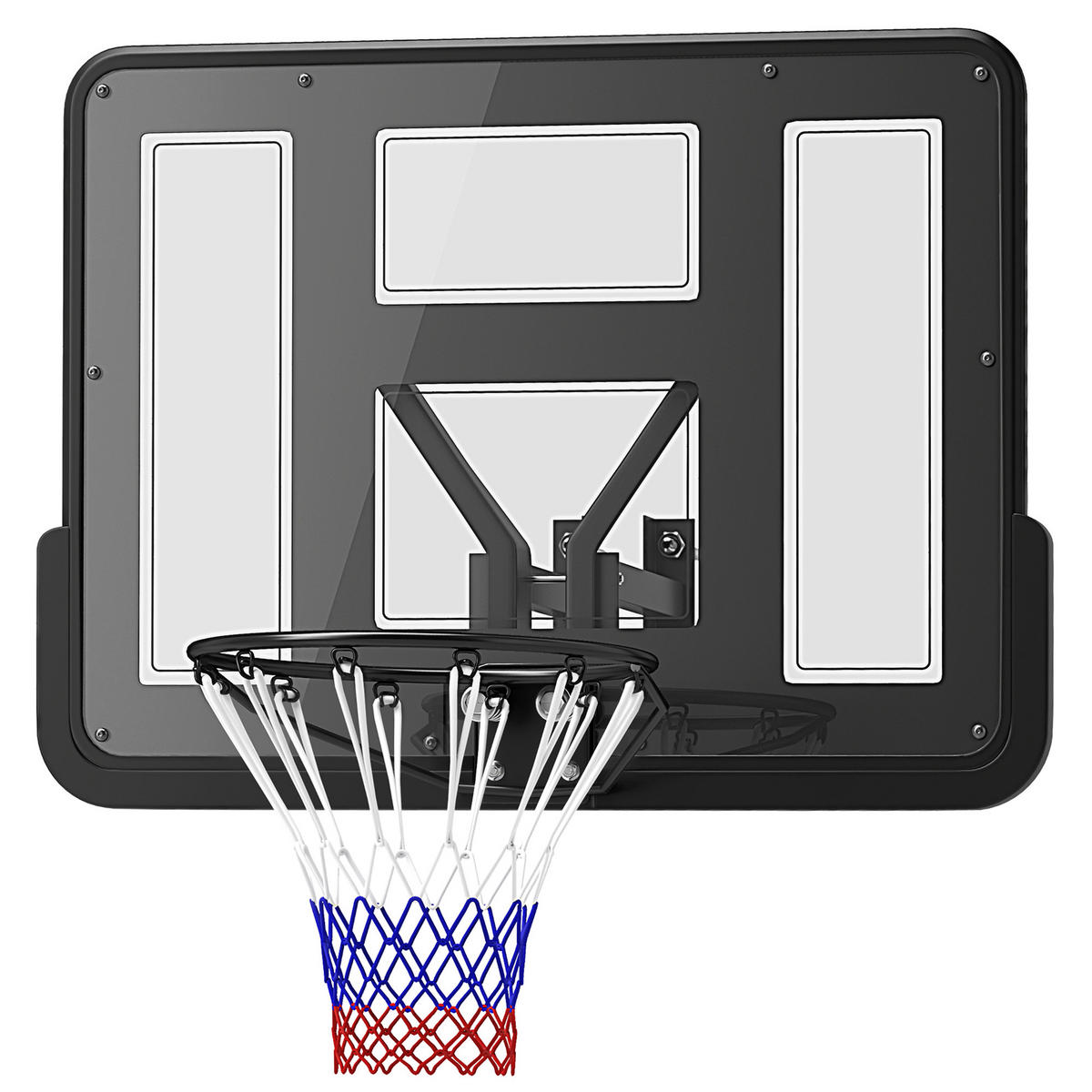 BASKETBALLKORB DE-10353 wandmontiert, wetterbeständig Schwarz - Schwarz, Metall (23/110cm) - ComfortXL