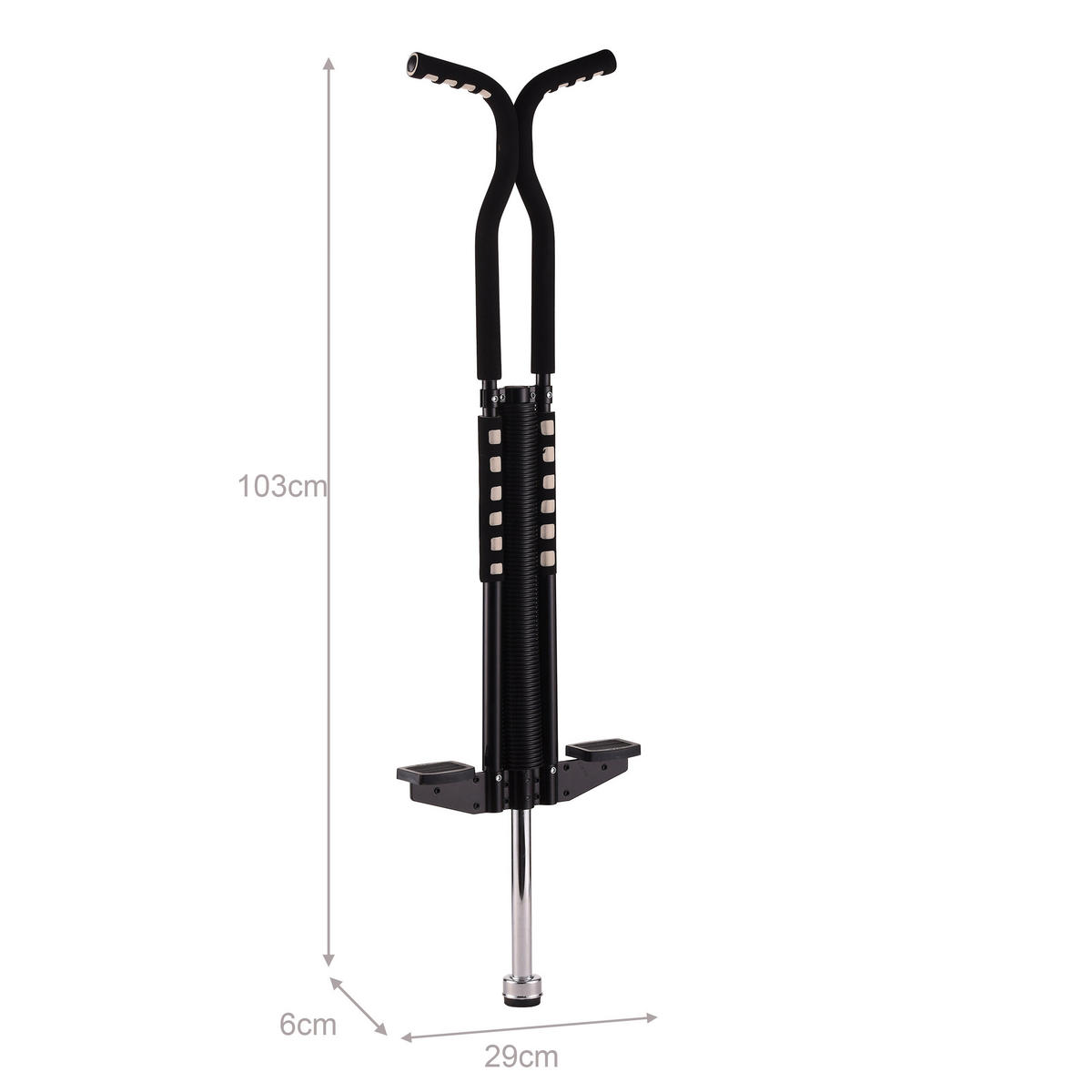 POGO-STICK - Schwarz, Kunststoff/Textil (29/6cm) - Relaxdays