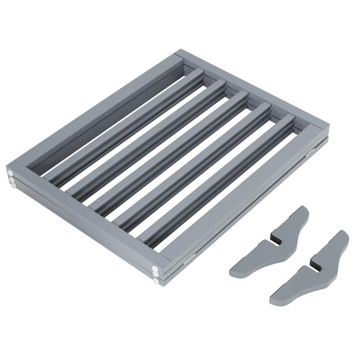 SCHUTZGITTER 3-Paneele Faltbar Freistehend MDF Grau - Grau, Holzwerkstoff (139/1.8cm) - Livingandhome