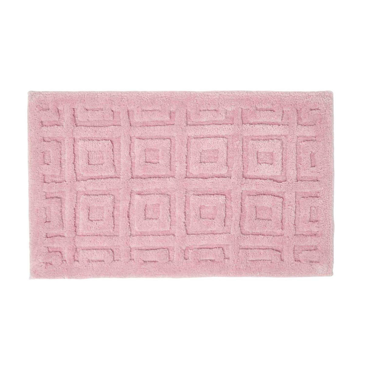 BADEMATTE 50/80 cm geometrisch - Pink, Textil (50/80cm) - Homescapes