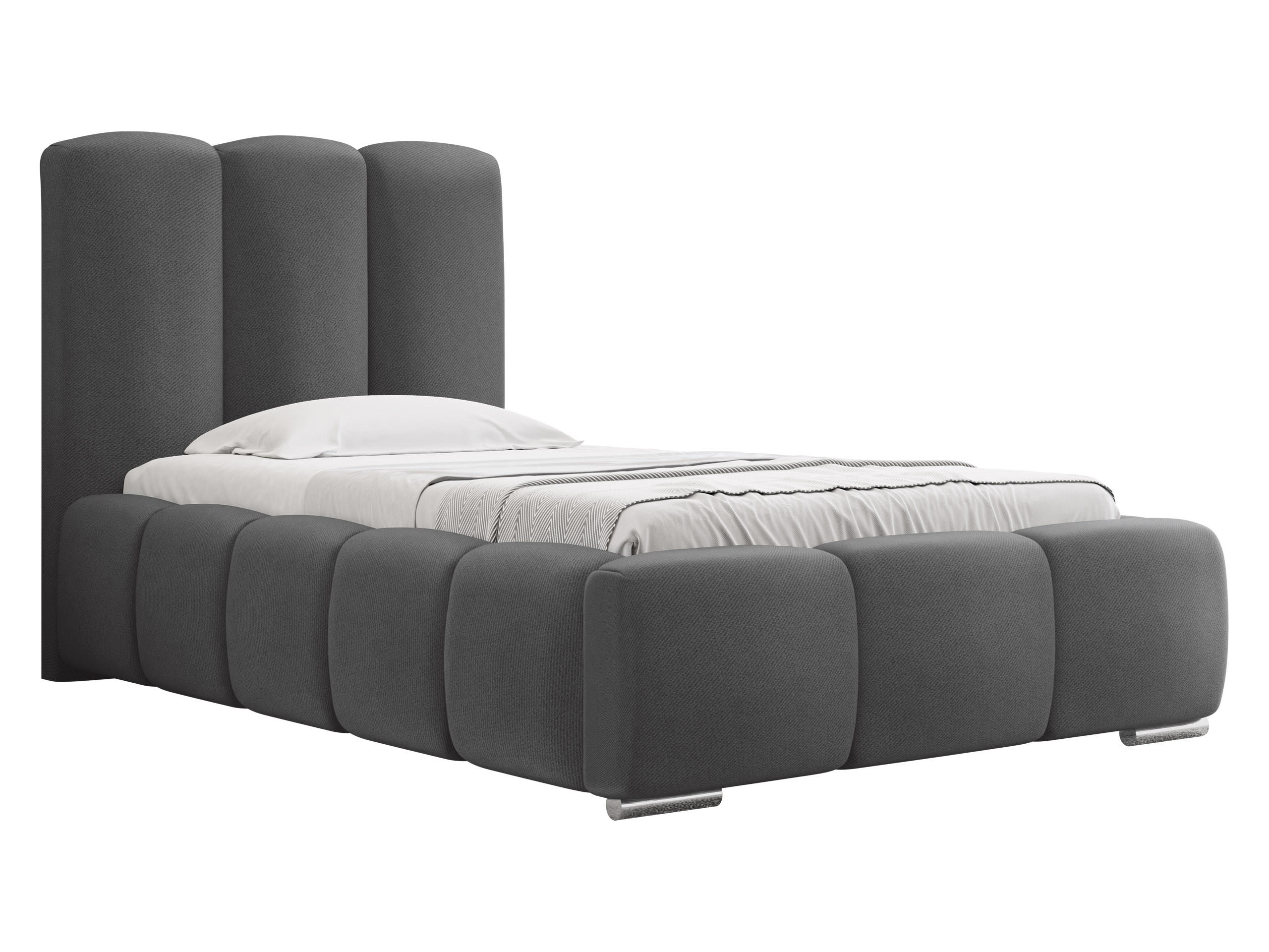 POLSTERBETT Wizko 90 - Chromfarben/Grau, Holz/Metall (90/200cm) - MIRJAN24