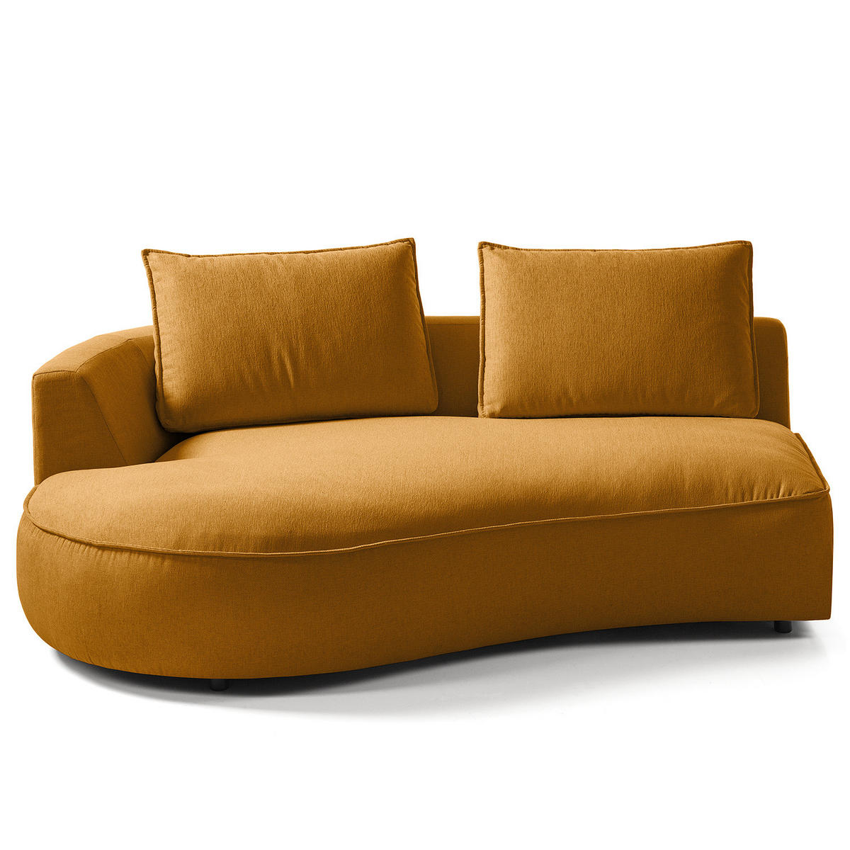 OTTOMANE - modular - Schwarz/Orange, Kunststoff/Textil (196/82/146cm) - home24