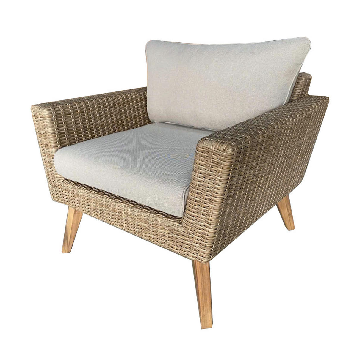 GARTENLOUNGE Set Andalucia Premium 4-tlg. mit bequemen Kissen - Beige, Metall - EUROFAR