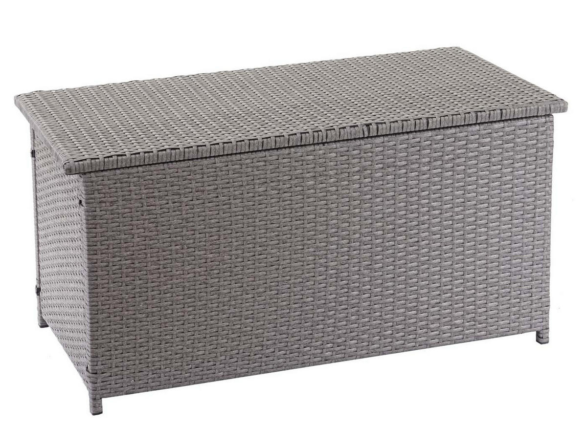 KISSENBOX aus Poly-Rattan HxBxT 63x135x52cm Basic grau 320L - Grau, Kunststoff (135/63/52cm) - PROREGAL