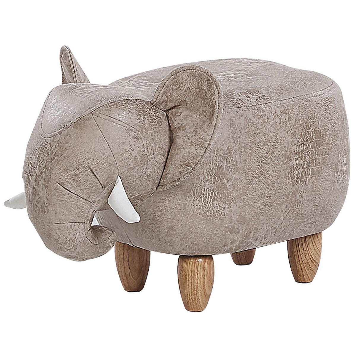 HOCKER Jumbo 63/34/38 cm - Grau, Kunststoff/Textil (34/38/63cm) - Beliani